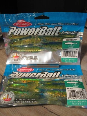 2 Packs Berkley Saltwater Fishing Baits - 4" Swim Tail Mullet - Dorado MSWM4-DRD - Image 1 of 4