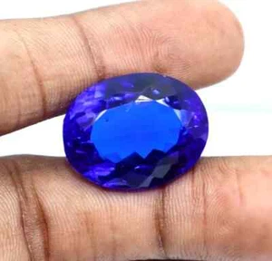 Topas 39 kt natürlicher dunkelblauer Ovalschliff zertifiziert loser Edelstein + Geschenk - Bild 1 von 7
