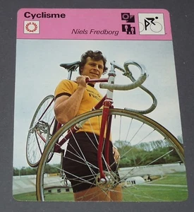 FICHE CYCLISME NIELS FREDBORG DANEMARK KM SUR PISTE WIELRIJDER CICLISMO - Imagen 1 de 2