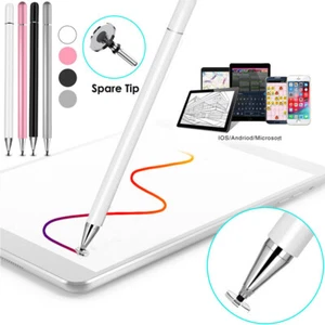 Thin Capacitive DISC Touch Screen Stylus Pen For Android Tablets iPads Phones - Picture 1 of 14