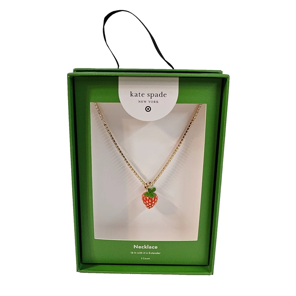 Collar Tenis Kate Spade X Target Fresa Dije Tono Dorado Foto 1 de 1