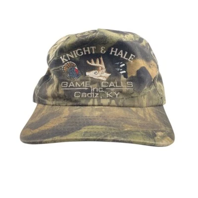 Vintage Mossy Oak Knight & Hale Game Calls Deer Turkey Hat Camouflage Cap d - Image 1 of 4