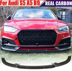 Alerón de parachoques delantero de carbono real apto para Audi A5 B9 Sline S5 2017-2019 - Imagen 1 de 15
