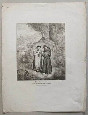 Der Carfunkel hesch Sophie Reinhard Radierung Hebels Alemannische Gedichte 1820 - Bild 1 von 4
