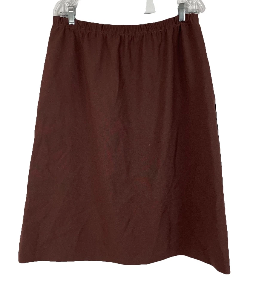 Falda Nikki Pull On Hasta la Rodilla Cintura Elástica Talla 20 Marrón Hecha en EE. UU. Foto 1 de 4