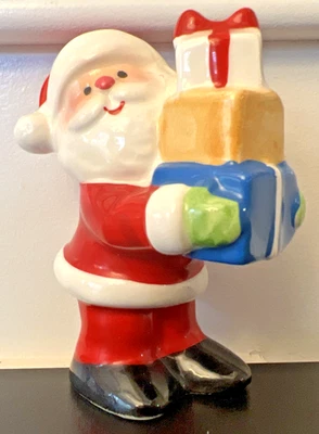 Estatuilla japonesa de cerámica de porcelana pintada a mano de Papá Noel de 3,25" con regalos Foto 1 de 4