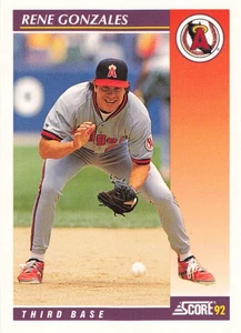 Rene Gonzales 1992 Score Rookie & Traded #75T California Angels Baseball - Picture 1 of 2