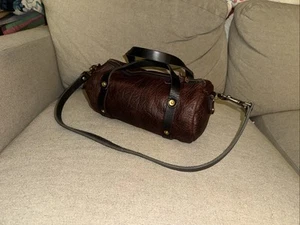 Go Forth Goods Bison Leather Small Jane Bag Crossbody Strap Brown - Picture 1 of 9
