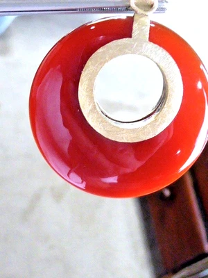 COLGANTE GRANDE CORNALINA PLATA ESTERLINA HECHO A MEDIDA DE COLECCIÓN 1 1/2" POR 2" POR 6 MM Foto 1 de 4