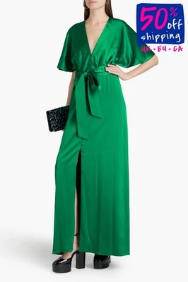 RRP €560 ALICE + OLIVIA Maxi Dress US0 UK4 IT36 XXS Green Lined Belted - Image 1 of 4