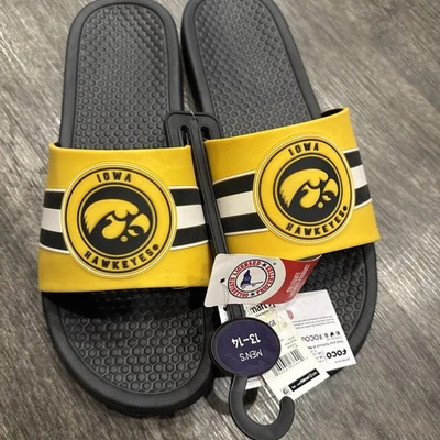 Iowa Hawkeyes  Slides Mens size XL 13-14 Foco flip flops/ slides shoes - Image 1 of 4