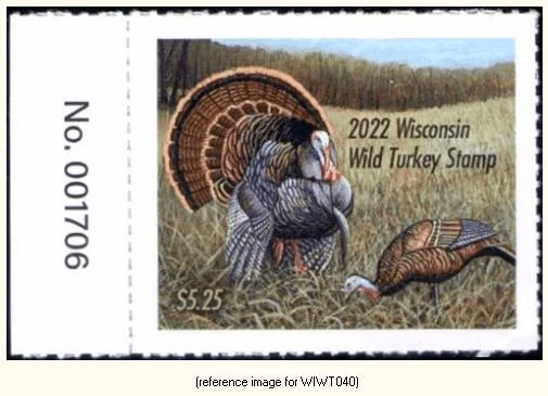 D2K Wisconsin Wild Turkey 2022 $5.25 w/#tab - Image 1 of 1