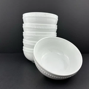Cuencos de cereal cupé Threshold BLANCOS CON CUENTAS (6) Hobnail COMO NUEVO - Imagen 1 de 18