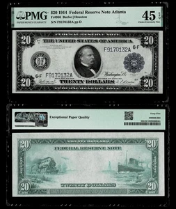 FR.#986 1914 $20 FEDERAL RESERVE LARGE NOTE ATLANTA , PMG CHOICE EF 45 EPQ - Picture 1 of 1