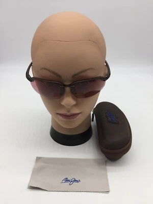 Модные коричневые солнцезащитные очки Maui Jim с красными линзами - Изображение 1 из 4