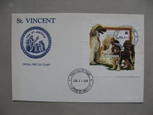 ST. VINCENT, cover FDC 1994, S/S year of the dog, Afghan hound - Picture 1 of 1