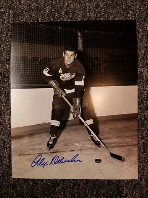 名人大厅 亚历克斯·德尔维奇奥 底特律 红翼 8 X 10 亲笔签名 — 第 1/2 张图片