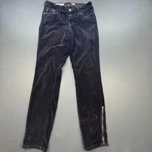 Pilcro Stet Anthropologie Corduroy Pants Women’s 29 Black Zip Ankle Slim Fit - Picture 1 of 12