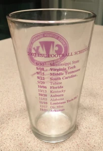 VINTAGE 2007 LSU TIGERS NATIONAL CHAMPION FOOTBALL SCHEDULE GLASS CTX - Picture 1 of 2