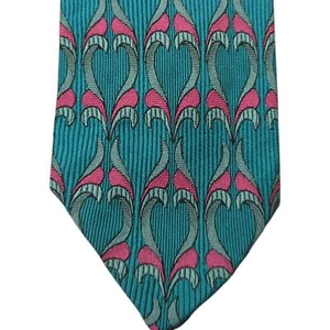 Robert Talbott Tie Silk Sevenfold XL Blue Pink Negative Space Heart 63"X3" VTG - Picture 1 of 6