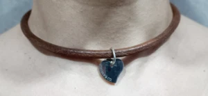 Tiffany & Co .925 Sterling Silver Heart Tag Pendant Vintage Leather Necklace - Picture 1 of 20