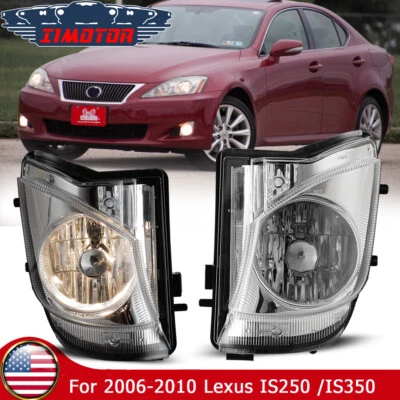 Pair Fog Lights for 2006 2007 2008 2009 2010 Lexus IS250/IS350 Front Bumper Lamp - Image 1 of 4