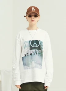 13MONTH PEACE LONG SLEEVE T-SHIRT, WHITE - Picture 1 of 3