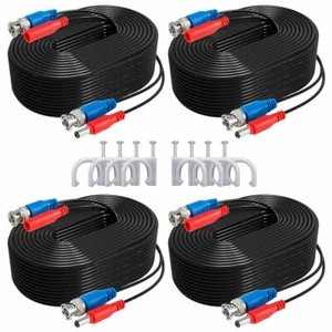 4pcs 100ft Video Power Cable BNC RCA Cord Wire for CCTV Security Camera System - Picture 1 of 8