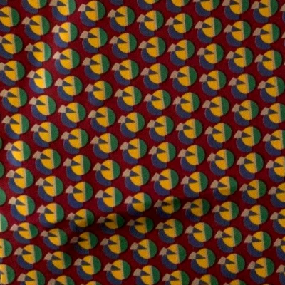 Corbata Ascot de seda GIOFER Foulard amarillo borgoña Foto 1 de 4