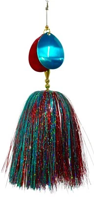 Musky Bucktail Lure 8.5" Double #8 Blades 6/0 Fishing Spinner Bait (Red Sky) - Image 1 of 4