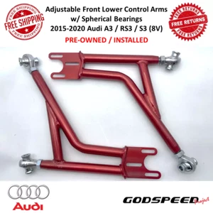 Godspeed Adj Front Lower Control Arms w/ Spherical Bearings Fits 15-20 A3 RS3 S3 - Picture 1 of 14