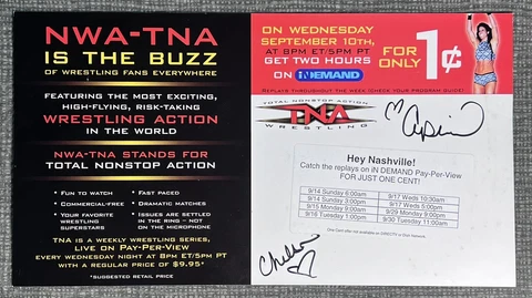 Chelsea & April signed 2003 TNA Wresting PPV Promo Flyer AD impact knockouts Cover