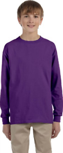 G240B Gildan Youth Ultra Cotton Long-Sleeve T-Shirt Purple XL