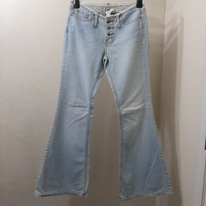 YMI Jeans Button-Fly Flared Bottom Womens Size 1 (27x32) Fringe Waist Accent - Picture 1 of 14