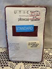 Utica J.P. Stevens 2 Standard Pillowcases Burgundy Selected Irregular NOS