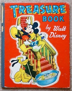Treasure Book by Walt Disney Mickey Pluto Peter Pan Jimmy Cricket Pinocchio Rare - Picture 1 of 11