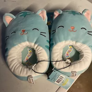 KellyToy Squishmallows türkis Tres'zure Katze Mädchen Hausschuhe Größe 2-3 neu mit Etikett - Bild 1 von 3