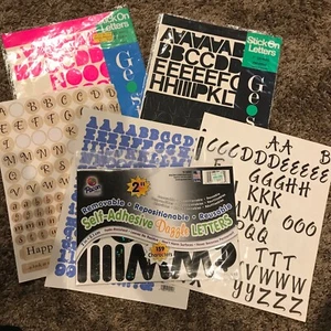~500 Sticker Letters & Numbers Lot Used Sheets - Picture 1 of 1