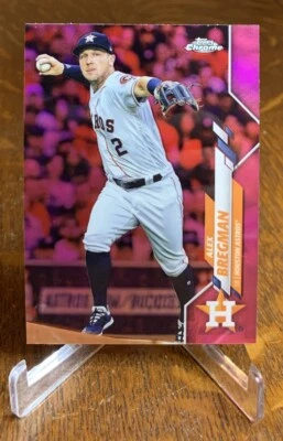 2020 Topps Chrome Pink Refractor Alex Bregman Houston Astros Baseball Card B1 - Image 1 of 4