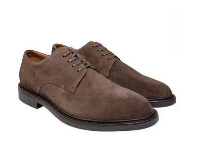 Sapato social Polo Ralph Lauren masculino Asher camurça com cadarço derby marrom EUA 7 D - Imagem 1 de 4