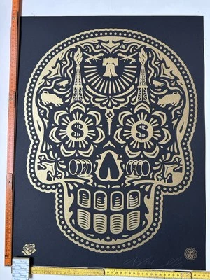 Obey Shepard Fairey Power & Glory Day of the Dead Skull Giant Streetart Print - Bild 1 von 4