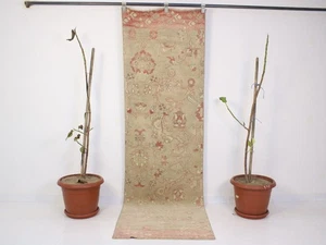 2,4 x 7,9 Fuß Rosa Beige Türkischer Läufer Teppich - Handgewebt Flur oder Flur - Bild 1 von 10