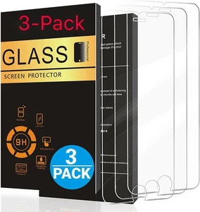 3-Pack For iPhone 5 5S 6 6s 7 8 Plus X Xs Max XR Tempered GLASS Screen Protector - Picture 1 of 6
