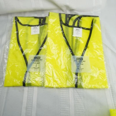Uline Hi-Vis Safety Vest Mens S/XL Lime Mesh Non-Reflective Lot Of 2 S-9912G-M - Image 1 of 4