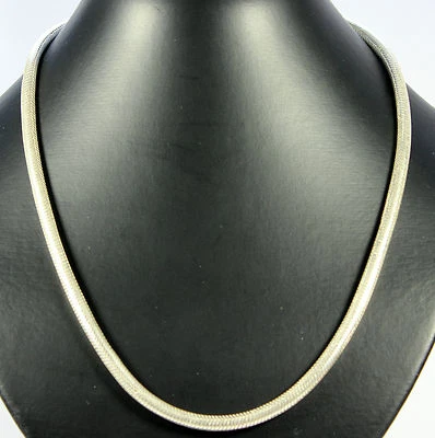 Catena Groumette Vero 925 Argento 3,5 MM Pietra Preziosa Gioiello ca.45cm Alto - Immagine 1 di 2