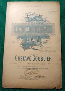 PARTITION MUSICALE - L'Angelus de la Mer - Poésie LEON DUROCHER - GOUBLIER - Imagen 1 de 3
