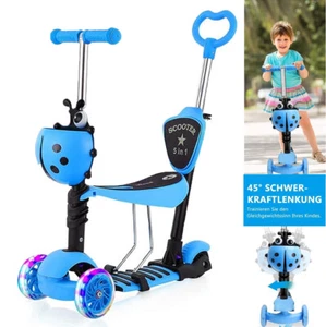 5 in 1 Kinderroller Tretroller LED Räder Scooter Cityroller Dreiradscooter 2J - Bild 1 von 42