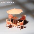 5pcs Miniature 1/87 Parasol Chair Scene Prop Figure Fit Cars Vehicles Doll