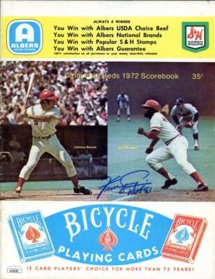 Fergie Jenkins JSA Signed  1972 Cubs vs Reds Program HOF 91 Autograph - Image 1 of 3