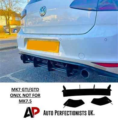 AUTO PERFECTIONISTS UK Kit corpo spoiler diffusore aletta lama posteriore e divisori laterali VW Golf GTI MK7 13-16